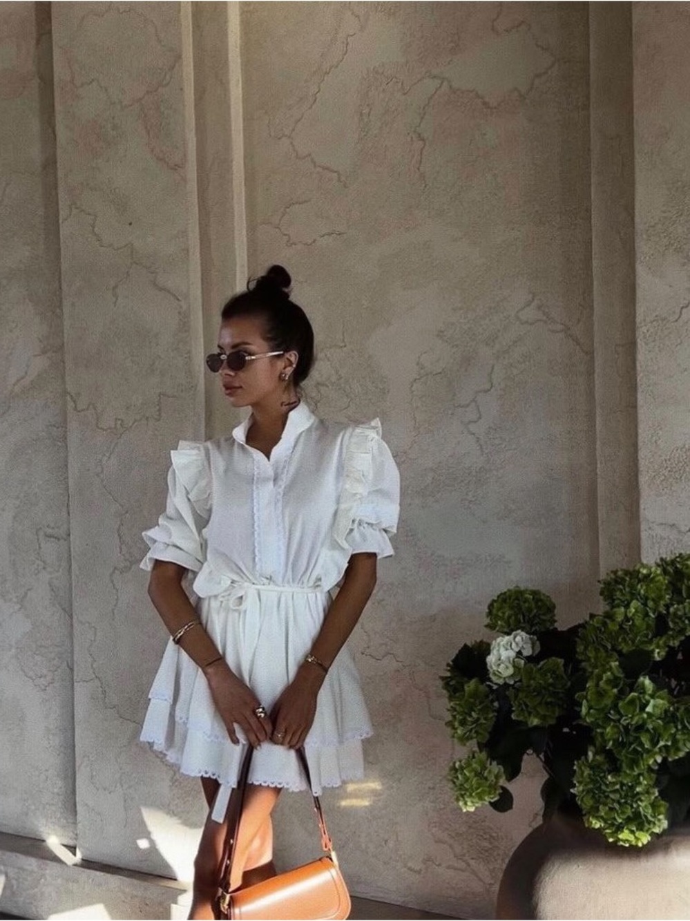 Tiered Ruffle Mini Dress in White — Lightweight Summer Style